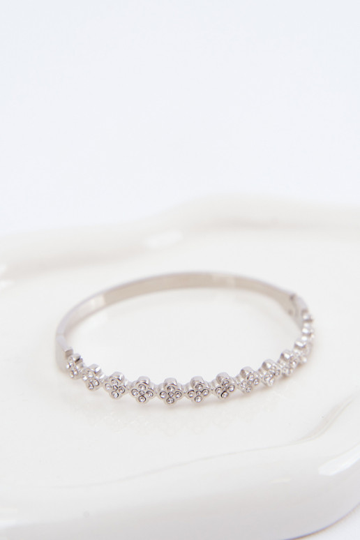 Zilveren damesarmband met fonkelende steentjes