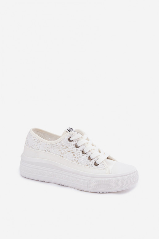 Witte casual schoenen met platform en uitsnijdingen Lee Cooper LCIN-26-44-4485