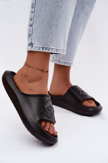 Dames lichte slippers LOTTO SLAY 2400471U zwarte kleur 2