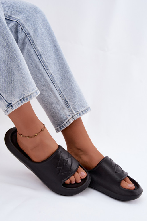 Dames lichte slippers LOTTO SLAY 2400471U zwarte kleur