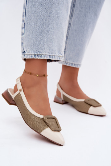 Dames sandalen Schoenen versieren met gespen Het heeftciejka K7466-12 beige 2