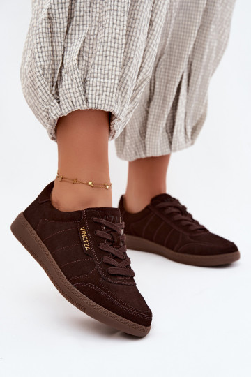 Heren sneakers van kunstsuède Vinceza 79635 chocolade kleur