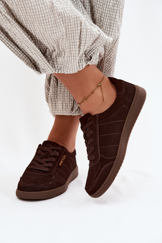 Heren sneakers van kunstsuède Vinceza 79635 chocolade kleur