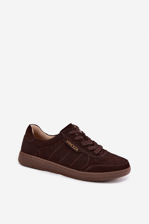 Heren sneakers van kunstsuède Vinceza 79635 chocolade kleur