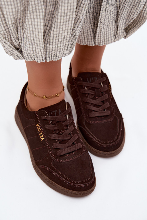 Heren sneakers van kunstsuède Vinceza 79635 chocolade kleur