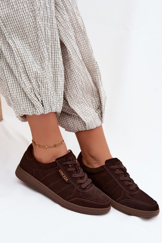Heren sneakers van kunstsuède Vinceza 79635 chocolade kleur