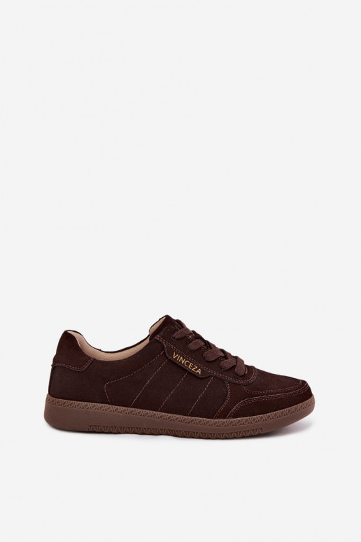 Heren sneakers van kunstsuède Vinceza 79635 chocolade kleur