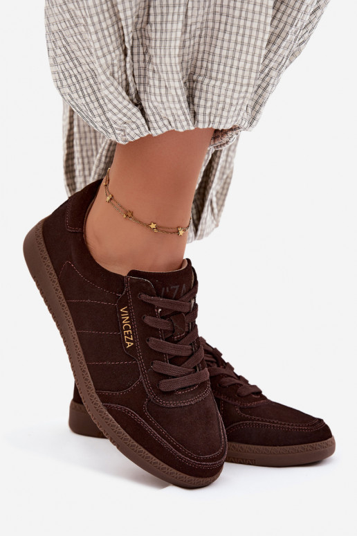 Heren sneakers van kunstsuède Vinceza 79635 chocolade kleur