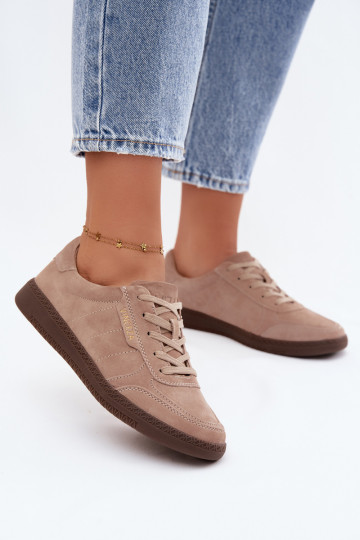 Heren sneakers van kunstsuède Vinceza 79635 zandkleur 2