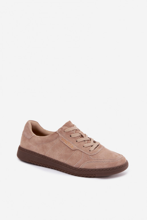 Heren sneakers van kunstsuède Vinceza 79635 zandkleur