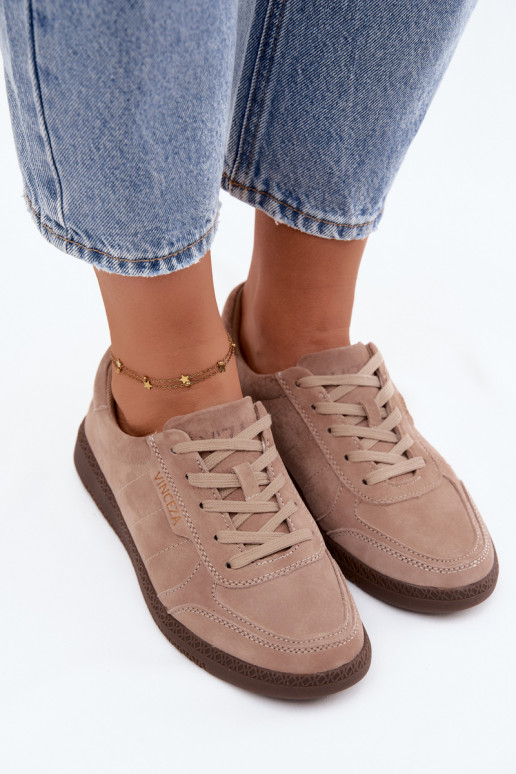 Heren sneakers van kunstsuède Vinceza 79635 zandkleur