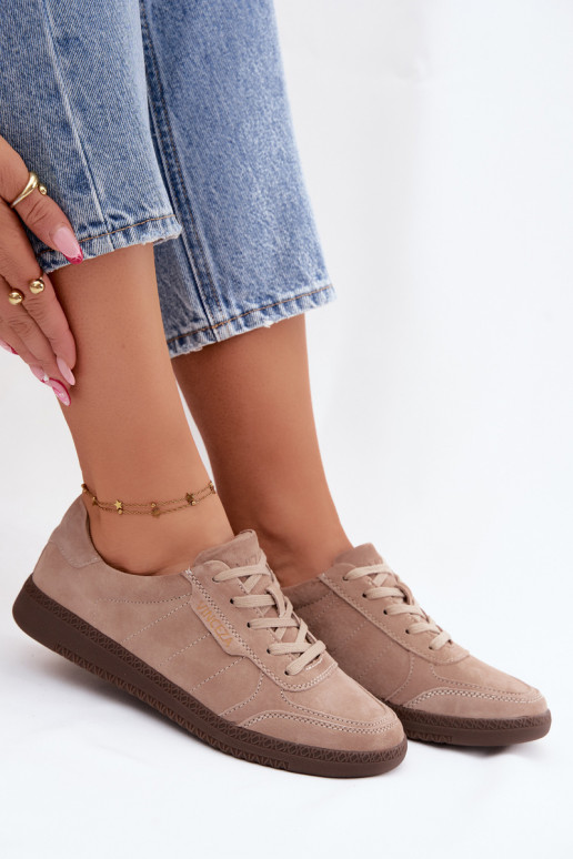 Heren sneakers van kunstsuède Vinceza 79635 zandkleur