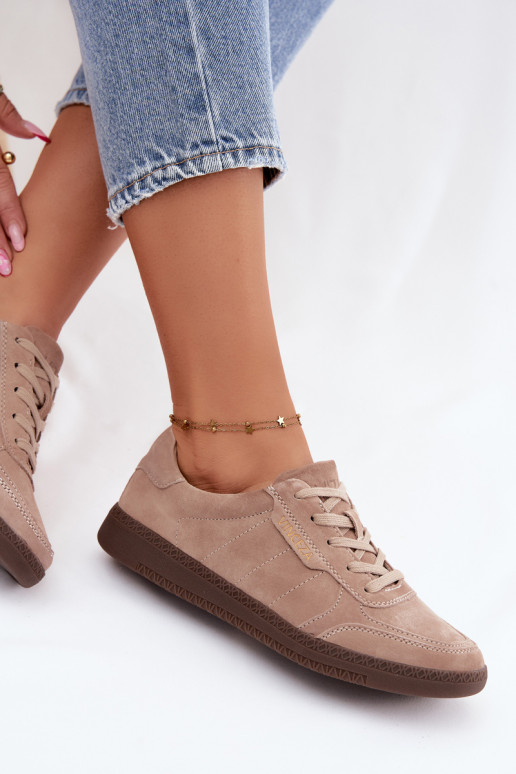 Heren sneakers van kunstsuède Vinceza 79635 zandkleur