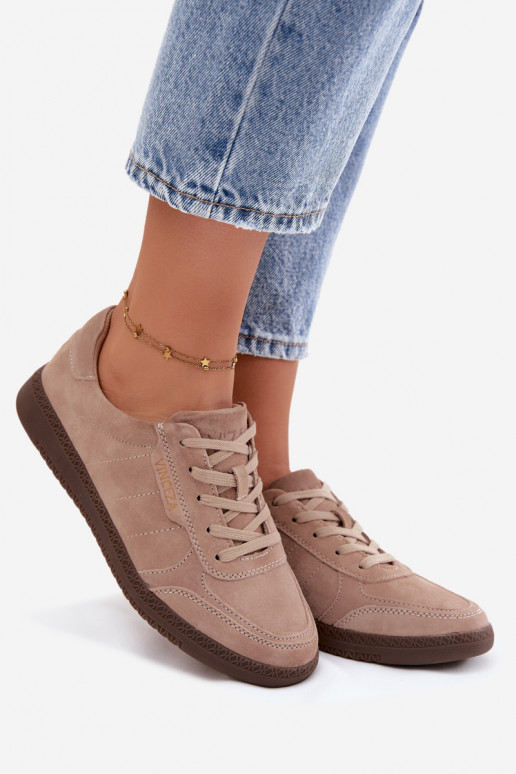 Heren sneakers van kunstsuède Vinceza 79635 zandkleur