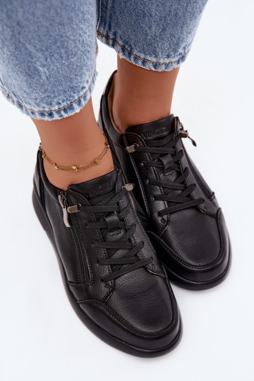 Dames sneakers met platform Vinceza 79644 zwarte kleur