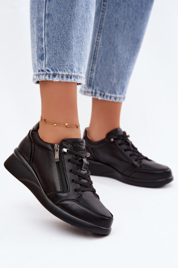 Dames sneakers met platform Vinceza 79644 zwarte kleur 2