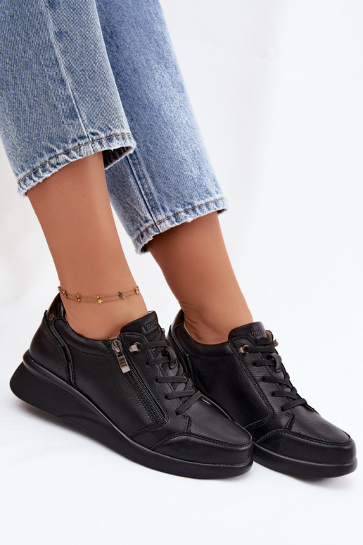 Dames sneakers met platform Vinceza 79644 zwarte kleur