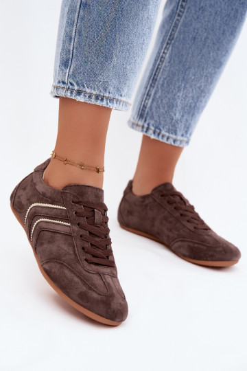 Heren sneakers van kunstsuède Sombra chocolade kleur 2