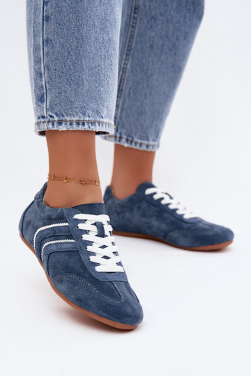 Heren sneakers van kunstsuède Sombra blauwe kleur