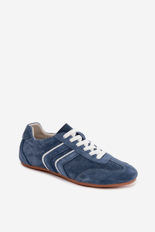 Heren sneakers van kunstsuède Sombra blauwe kleur
