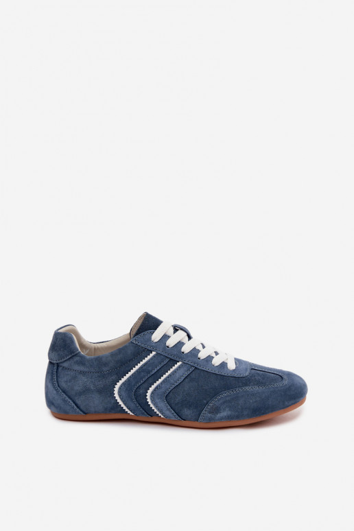 Heren sneakers van kunstsuède Sombra blauwe kleur