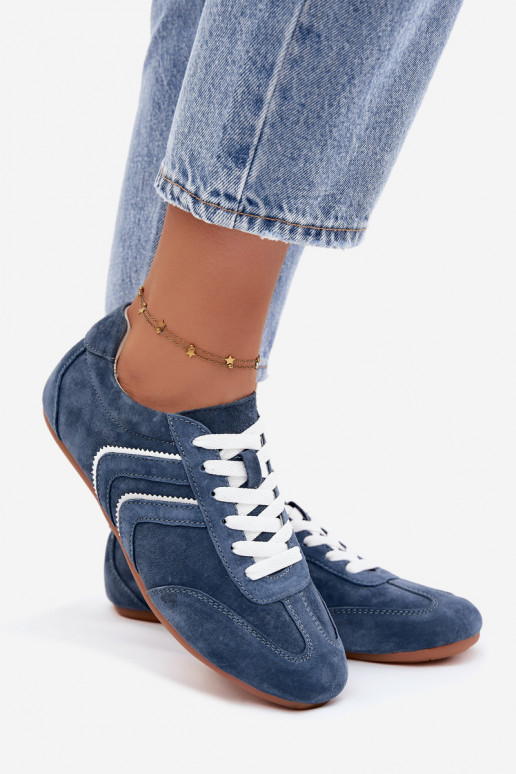 Heren sneakers van kunstsuède Sombra blauwe kleur