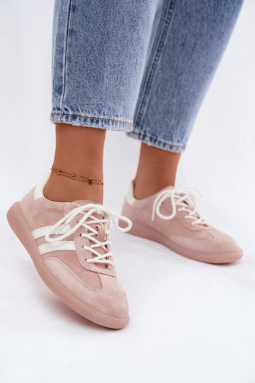 Heren sneakers van kunstsuède Ismina roze kleur 2