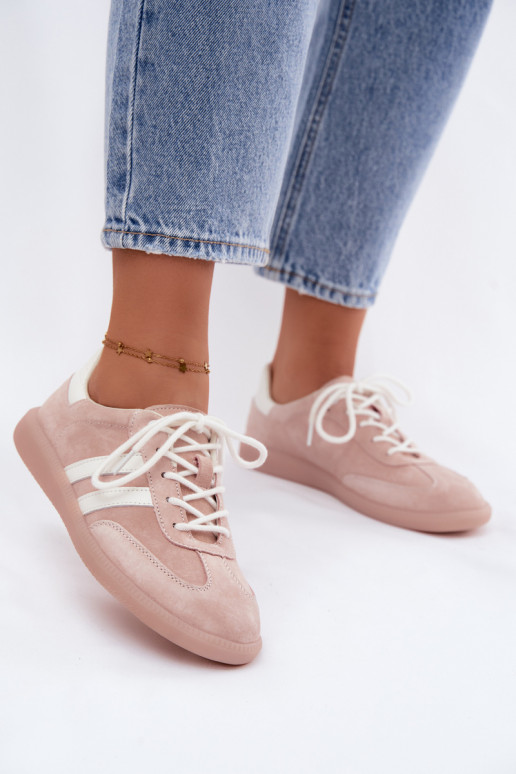 Heren sneakers van kunstsuède Ismina roze kleur