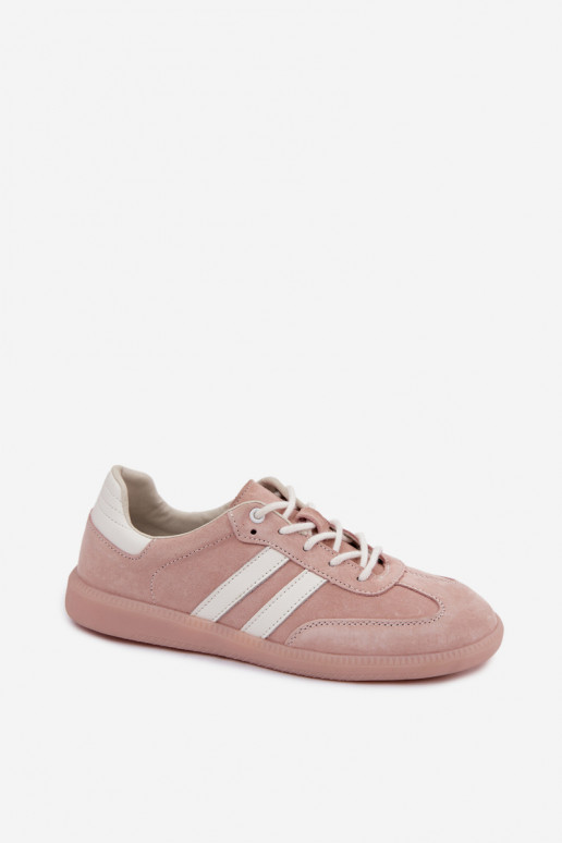 Heren sneakers van kunstsuède Ismina roze kleur