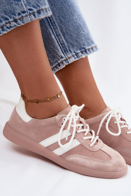 Heren sneakers van kunstsuède Ismina roze kleur