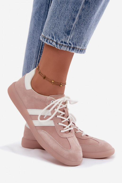 Heren sneakers van kunstsuède Ismina roze kleur