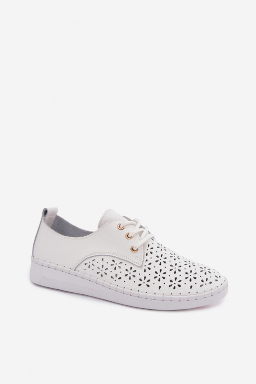 Witte dameschoenen met uitsnijdingen Softie