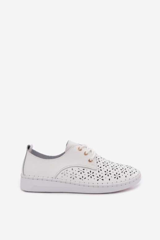 Witte dameschoenen met uitsnijdingen Softie