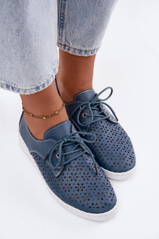 Donkerblauwe dameschoenen met uitsnijdingen Softie