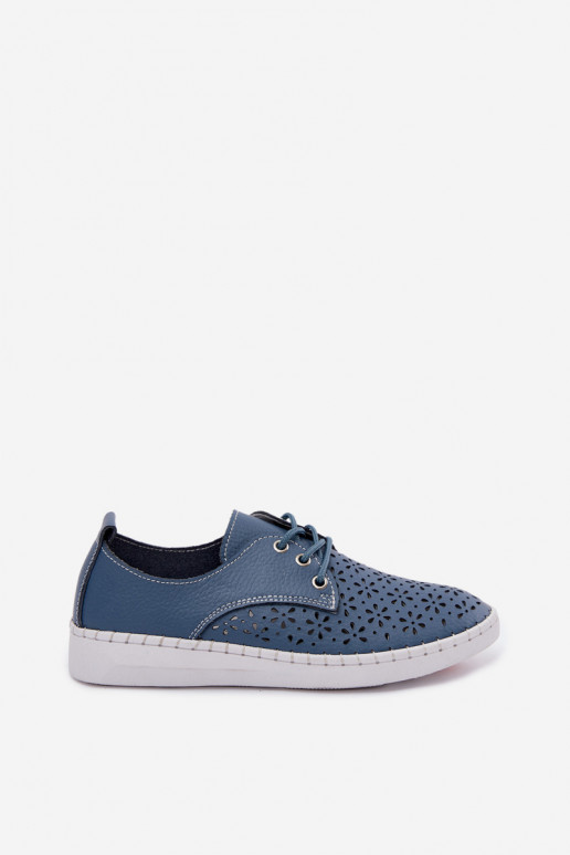 Donkerblauwe dameschoenen met uitsnijdingen Softie