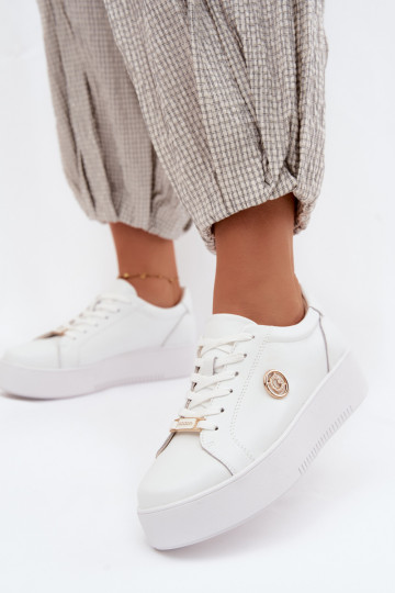 Leer Sneakers model schoenen Dames met platform Initte kleur Dainty