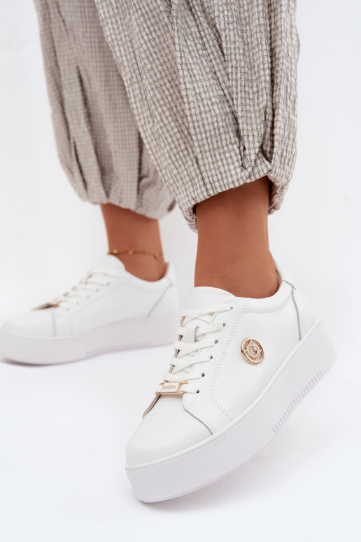 Witte dames sneakers met platform Dainty