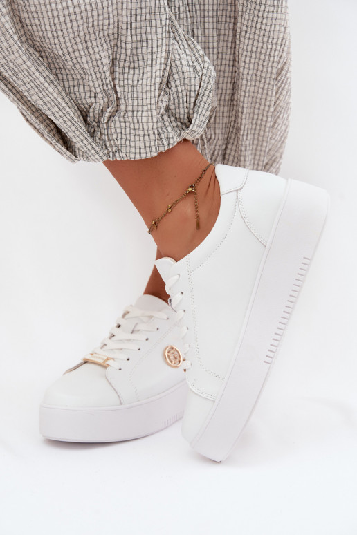 Leer Sneakers model schoenen Dames met platform Initte kleur Dainty