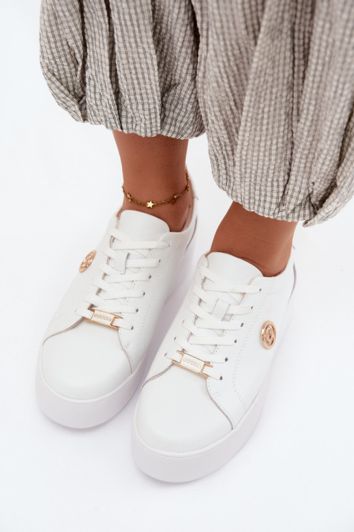 Witte dames sneakers met platform Dainty