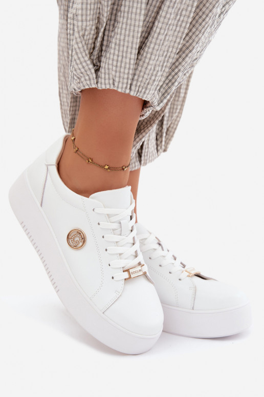 Witte dames sneakers met platform Dainty