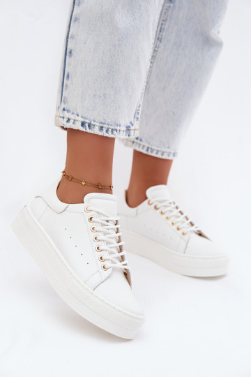 Witte dames sneakers met platform Zazoo N408S7 2