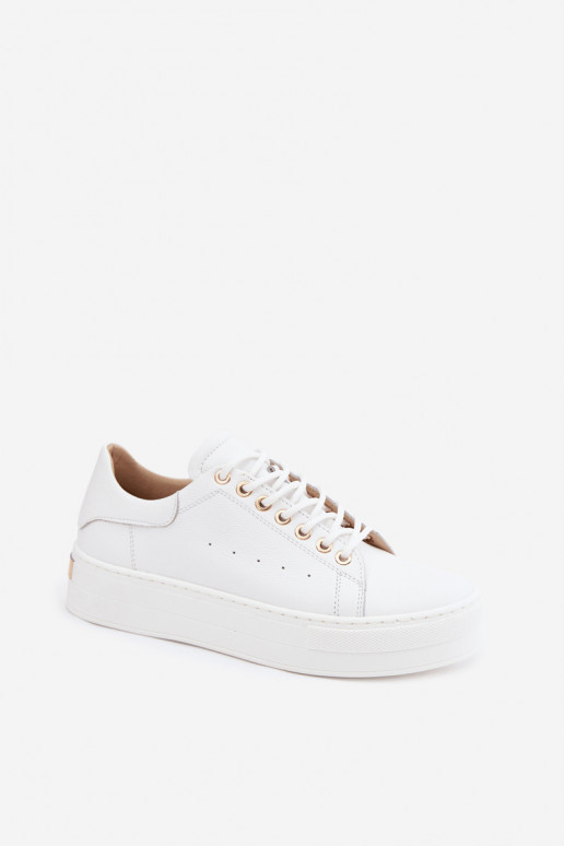 Witte dames sneakers met platform Zazoo N408S7