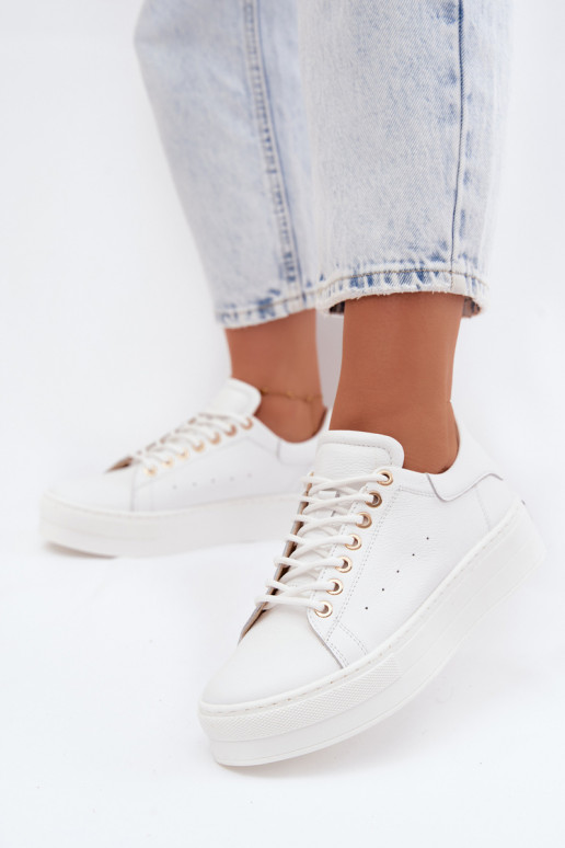 Witte dames sneakers met platform Zazoo N408S7