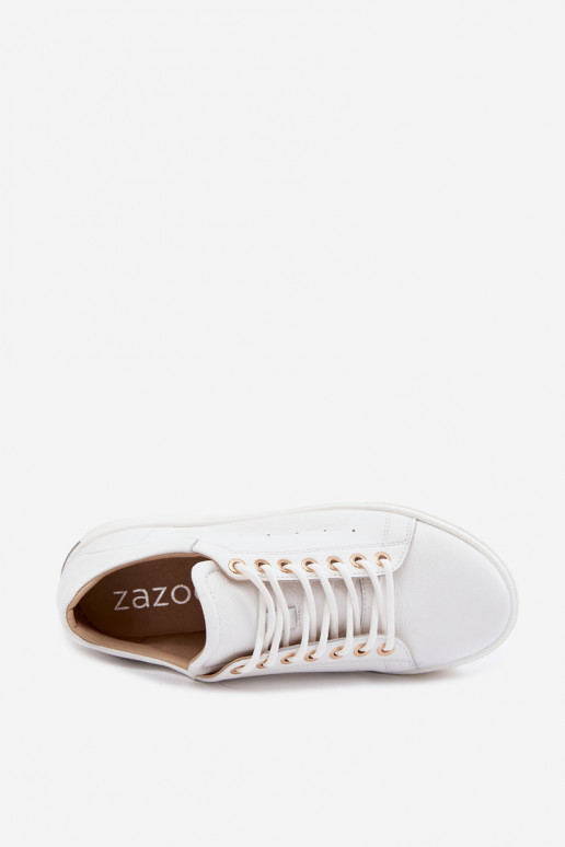 Witte dames sneakers met platform Zazoo N408S7
