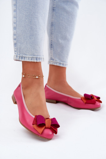 Roze ballerina's met strikjes Tai turiciejka P6801-15 2