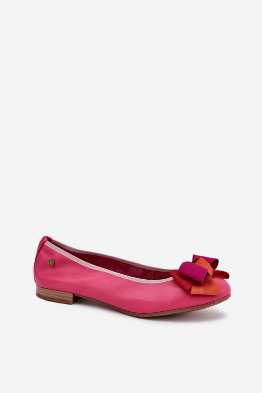 Roze ballerina's met strikjes Tai turiciejka P6801-15