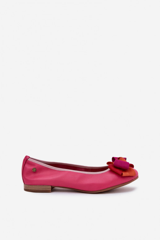 Roze ballerina's met strikjes Tai turiciejka P6801-15