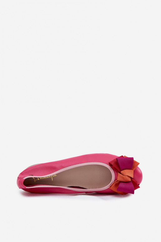 Roze ballerina's met strikjes Tai turiciejka P6801-15