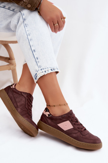 met glans Sneakers model schoenen Dames Big Star UU274016 bordeaux