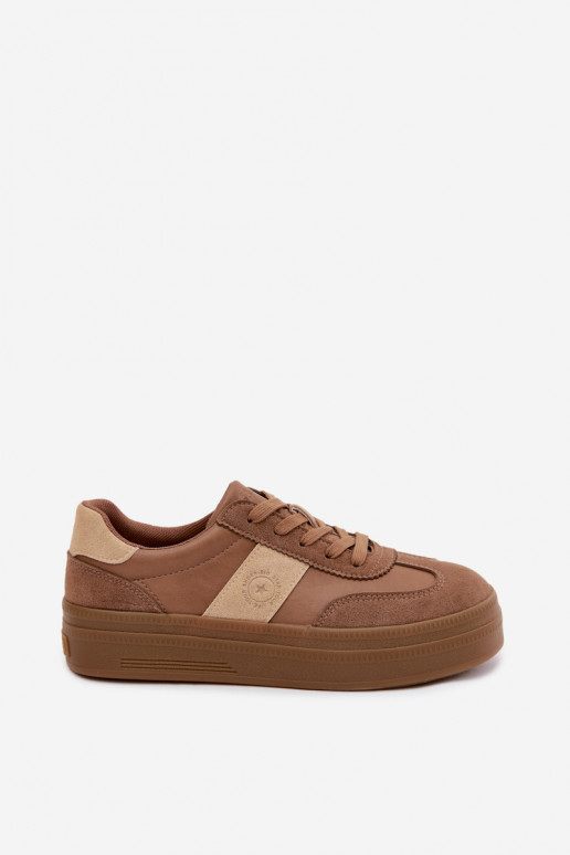 Sneakers voor dames met platform Big Star UU274015 in bruine kleur